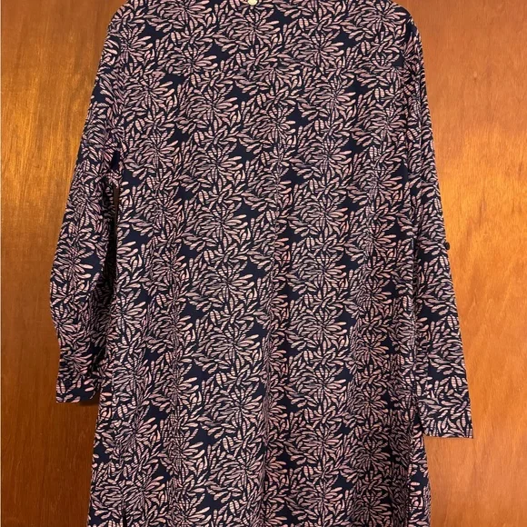 Coolibar Women's Santorini Tunic Long Sleeve Shirt sz L Peachy Pink Flowers - Picture 5 of 5